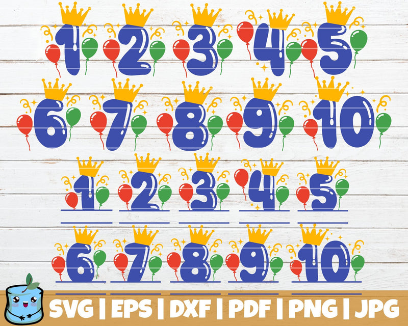 Balloons Birthday Numbers SVG Bundle SVG MintyMarshmallows 
