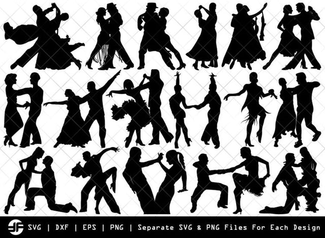 Ballroom Dance SVG | Dancing Silhouette Bundle | Cut File SVG ETC Craft 