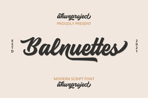 Balnuettes - Delicate Script Font ahweproject 
