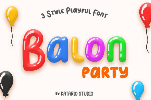 Balon Party | Layered 3 Style Display Font Font Katario Studio 