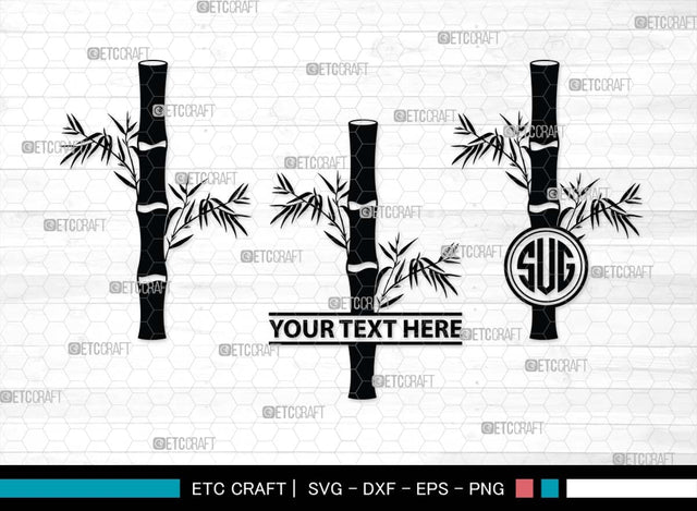 Bamboo Monogram, Bamboo Silhouette, Bamboo SVG, Plant Svg, Bamboo Sticks Svg, Bamboo Border Svg, Bamboo Stems Svg, SB00485 SVG ETC Craft 