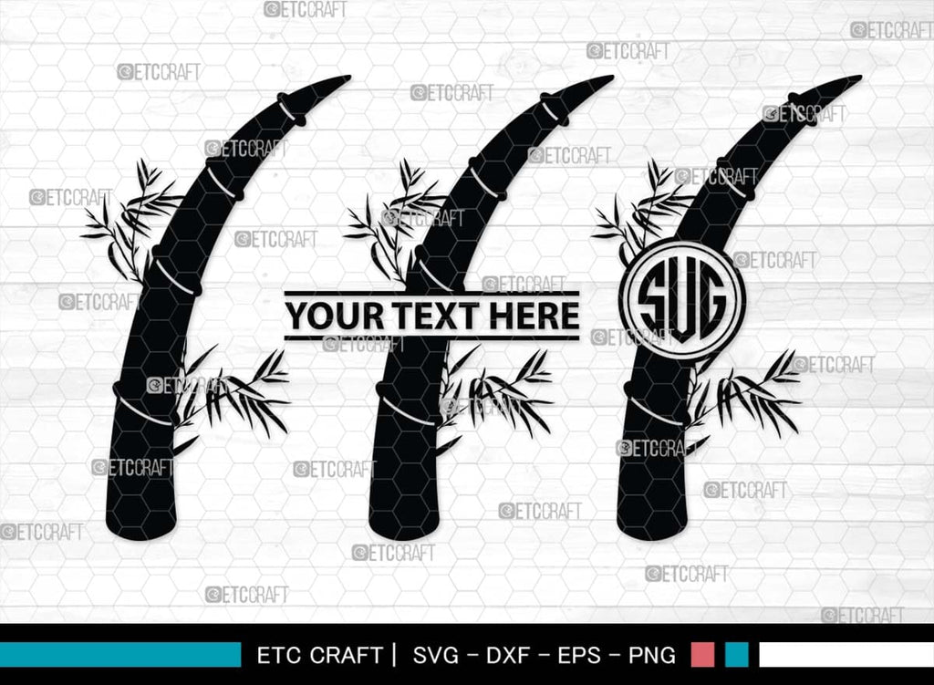 Bamboo Monogram, Bamboo Silhouette, Bamboo SVG, Plant Svg, Bamboo ...