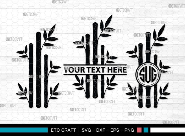 Bamboo Monogram, Bamboo Silhouette, Bamboo SVG, Plant Svg, Bamboo Sticks Svg, Bamboo Border Svg, Bamboo Stems Svg, SB00485 SVG ETC Craft 