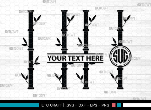 Bamboo Monogram, Bamboo Silhouette, Bamboo SVG, Plant Svg, Bamboo Sticks Svg, Bamboo Border Svg, Bamboo Stems Svg, SB00485 SVG ETC Craft 