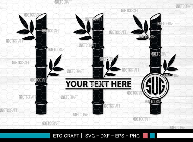 Bamboo Monogram, Bamboo Silhouette, Bamboo SVG, Plant Svg, Bamboo Sticks Svg, Bamboo Border Svg, Bamboo Stems Svg, SB00485 SVG ETC Craft 
