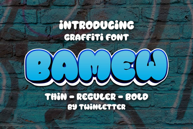 BAMEW - Display Graffiti Style Font Font twinletter 