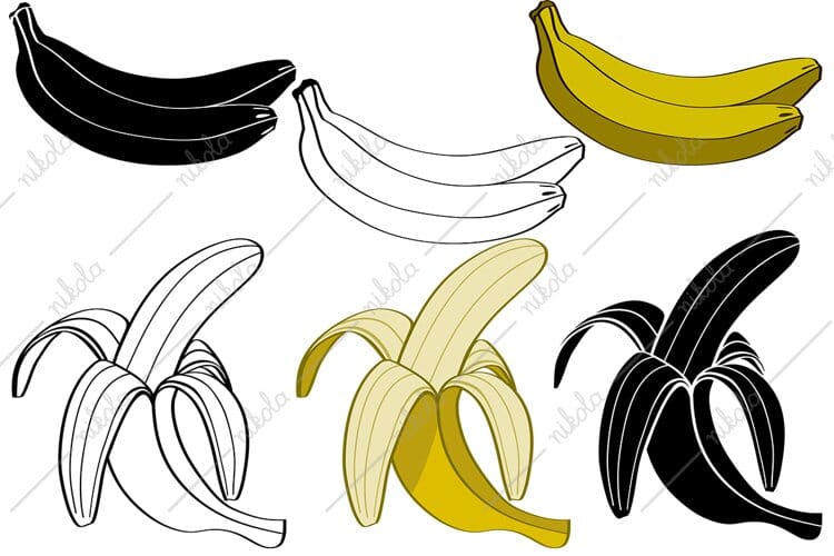 Banana Cut File Clipart PNG SVG EPS DXF PDF - So Fontsy