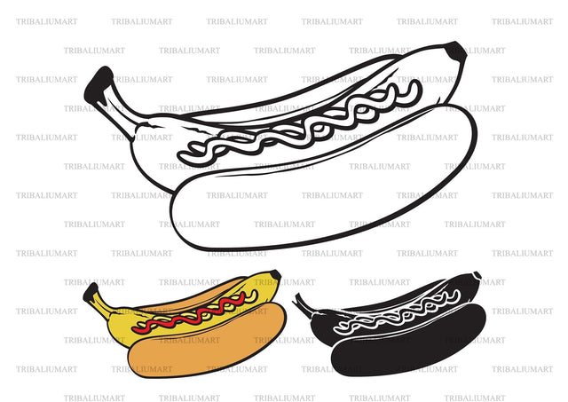 Banana Hot Dog SVG TribaliumArtSF 