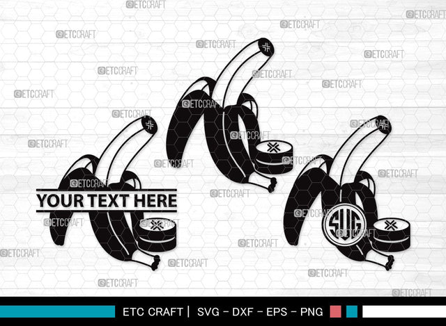 Banana Monogram SVG | Banana Svg | Fruits Svg | Peeled Banana Svg | Banana Bunch Svg | Banana Clipart SVG ETC Craft 