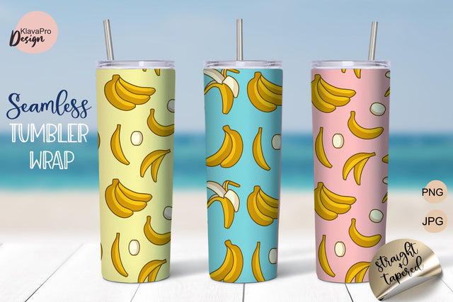Banana Seamless background 20 oz Tumbler Sublimation Wrap Sublimation Klava P 