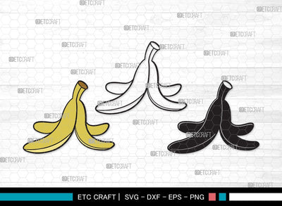 Banana SVG | Banana Svg | Fruits Svg | Peeled Banana Svg | Banana Bunch Svg | Banana Clipart SVG ETC Craft 