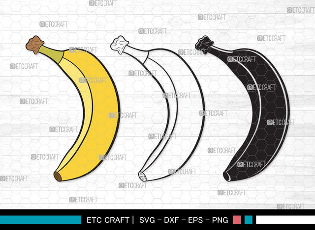 Banana SVG | Banana Svg | Fruits Svg | Peeled Banana Svg | Banana Bunch Svg | Banana Clipart SVG ETC Craft 