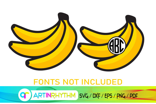 banana svg, fruit monogram svg SVG Artinrhythm shop 