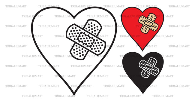 Bandage Heart SVG TribaliumArtSF 