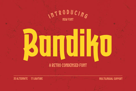 Bandiko | Retro Condensed Font Font twinletter 