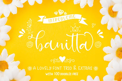 Banitta Font Trio & Extras Font Jun Creative 