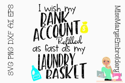 Bank Account Laundry SVG MissMarysEmbroidery 