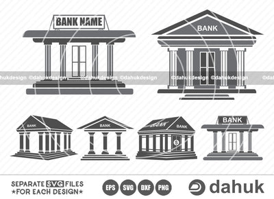 Bank svg, Bank vactor, bank Symbol, Bank Icon, Bank clipart, Bank silhouette, Cut file, for silhouette, svg, eps, dxf, png, clipart cricut design space, vinyl cut files SVG dahukdesign 