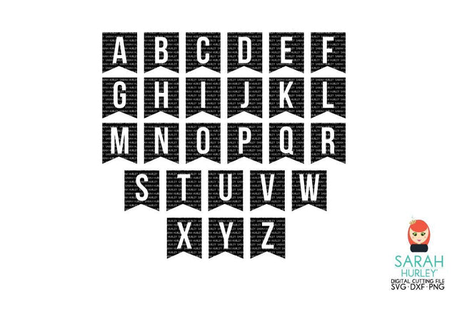 Banner Alphabet SVG Sarah Hurley 