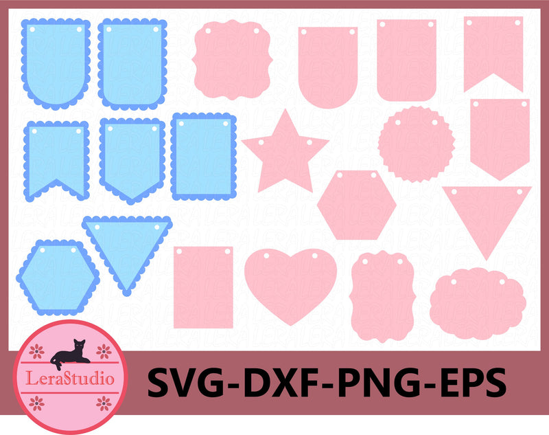 Banner bunting birthday SVG Lerastudio 