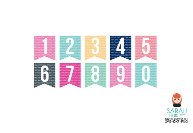 Banner Numbers SVG Sarah Hurley 