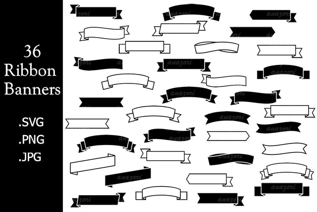 Banner SVG, Label SVG, Ribbon Stencil Clipart, Ribbon Banner SVG Deepa 