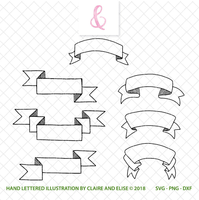 BANNERS - Seven (7) Banners SVG Claire And Elise 