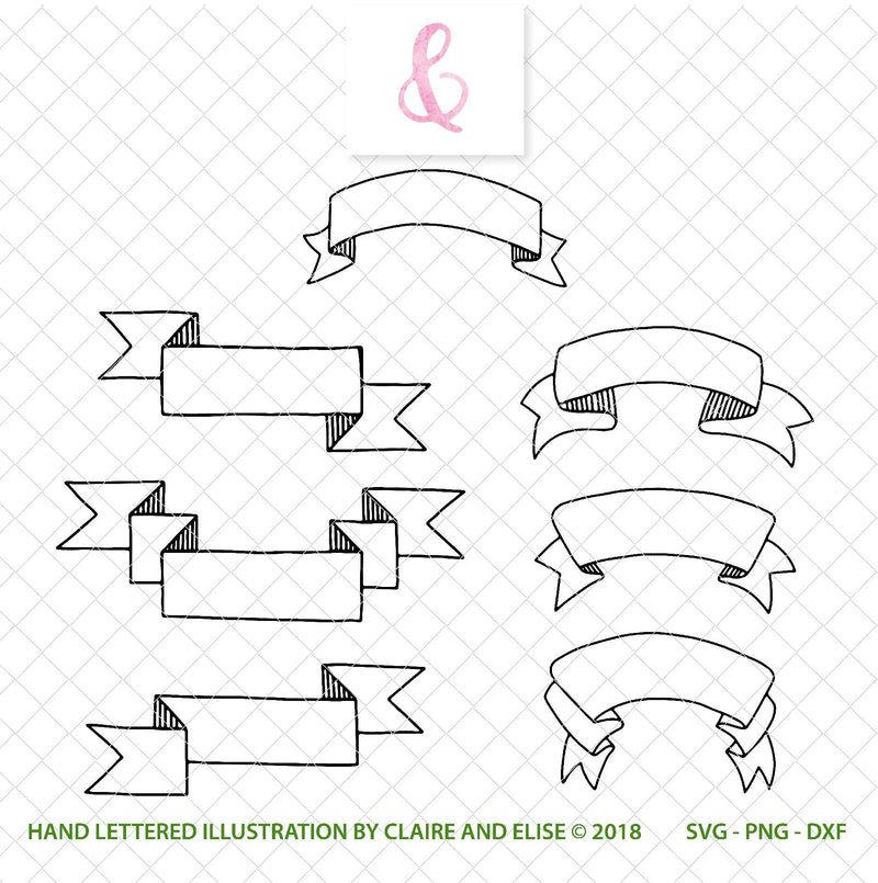 BANNERS - Seven (7) Banners SVG Claire And Elise 