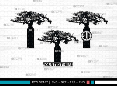 Baobab Monogram, Baobab Silhouette, Baobab SVG, Baobab Tree Svg, African Baobab Svg, Savanna Svg, African Safari Svg, SB00486 SVG ETC Craft 