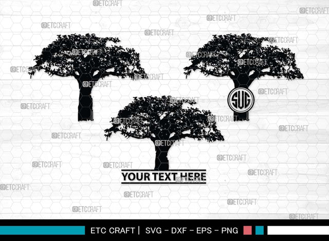 Baobab Monogram, Baobab Silhouette, Baobab SVG, Baobab Tree Svg, African Baobab Svg, Savanna Svg, African Safari Svg, SB00486 SVG ETC Craft 