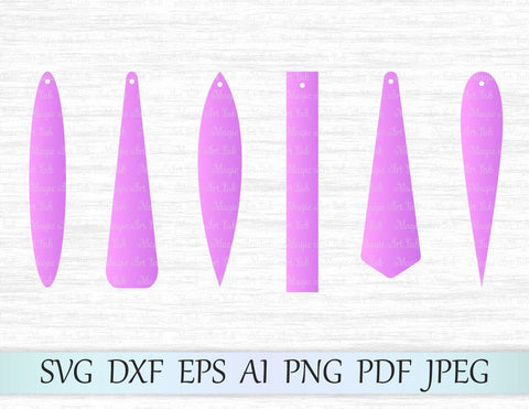 Bar drop earrings cut files SVG MagicArtLab 