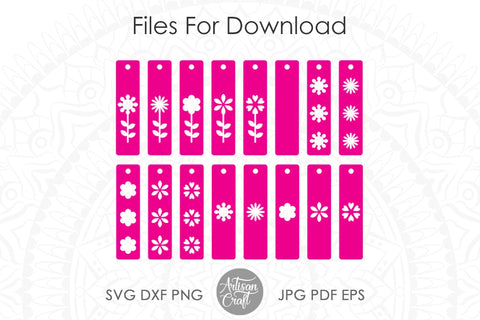 Bar earrings, Floral earrings, faux leather earrings SVG SVG Artisan Craft SVG 