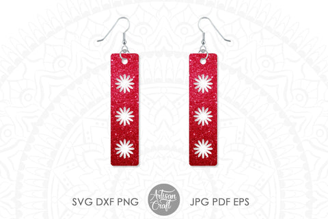 Bar earrings, Floral earrings, faux leather earrings SVG SVG Artisan Craft SVG 