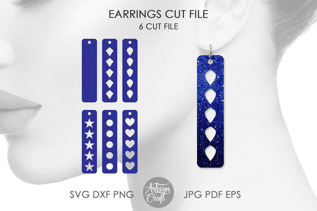 Bar earrings, SVG cut files, laser cut earrings SVG Artisan Craft SVG 