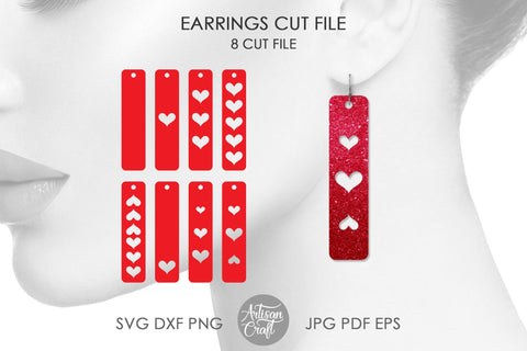 Bar earrings ,SVG cutting files, Bar Earring Template, Valentine SVG Artisan Craft SVG 