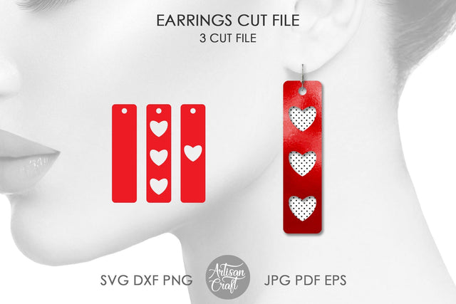 Bar earrings, SVG, Heart earrings SVG Artisan Craft SVG 