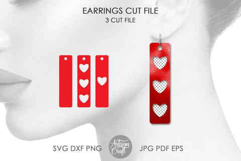Bar earrings, SVG, Heart earrings SVG Artisan Craft SVG 