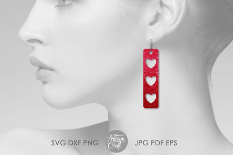 Bar earrings, SVG, Heart earrings SVG Artisan Craft SVG 