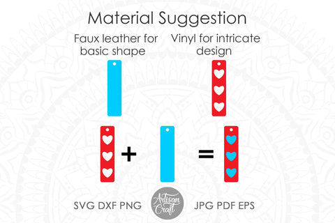 Bar earrings, SVG, Heart earrings SVG Artisan Craft SVG 