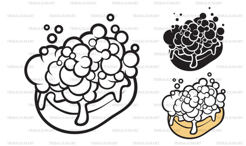 Bar of soap with foam SVG TribaliumArtSF 