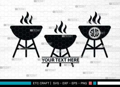 Barbecue Monogram, Barbecue Silhouette, Barbecue SVG, Bbq Svg, Grilled Sausage Svg, Sausage Svg, Barbecue Set Bundle, SB00163 SVG ETC Craft 