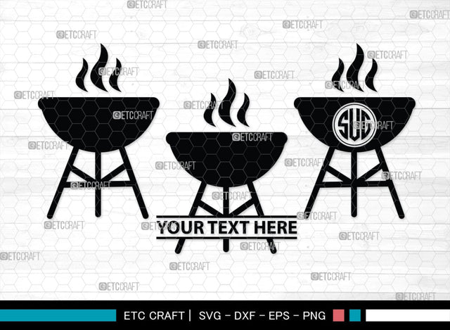Barbecue Monogram, Barbecue Silhouette, Barbecue SVG, Bbq Svg, Grilled Sausage Svg, Sausage Svg, Barbecue Set Bundle, SB00163 SVG ETC Craft 