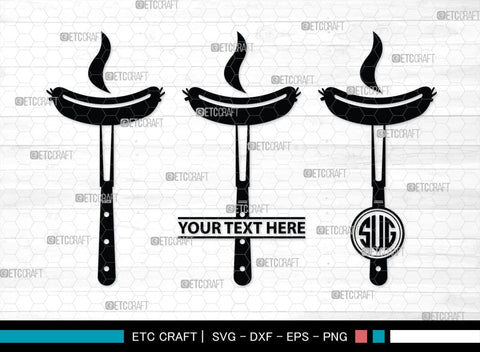 Barbecue Monogram, Barbecue Silhouette, Barbecue SVG, Bbq Svg, Grilled Sausage Svg, Sausage Svg, Barbecue Set Bundle, SB00163 SVG ETC Craft 