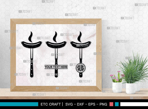 Barbecue Monogram, Barbecue Silhouette, Barbecue SVG, Bbq Svg, Grilled Sausage Svg, Sausage Svg, Barbecue Set Bundle, SB00163 SVG ETC Craft 