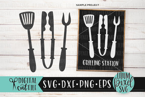 Barbecue Tool Set - Fathers Day SVG SVG Lilium Pixel SVG 
