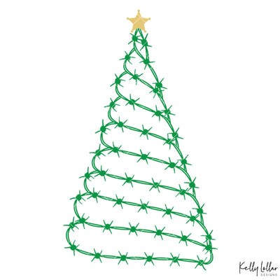 Barbed Wire Christmas Tree SVG Kelly Lollar Designs 