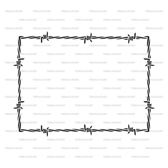 Barbed wire frame (border) SVG TribaliumArtSF 