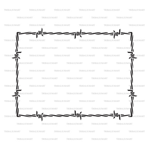 Barbed wire frame (border) SVG TribaliumArtSF 