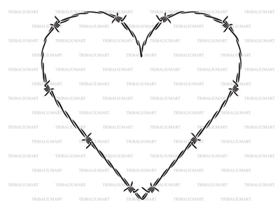 Barbed Wire heart SVG TribaliumArtSF 