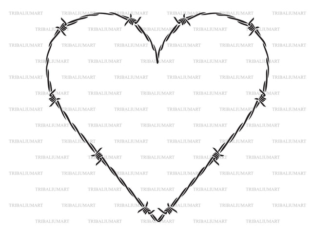 Barbed Wire heart SVG TribaliumArtSF 